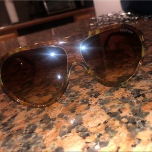 Tom Ford Havana aviator sunglasses